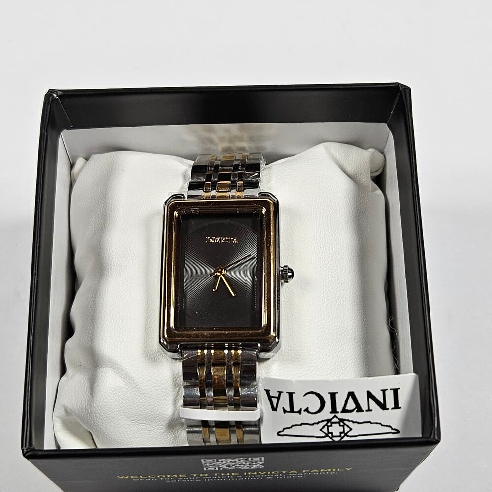 Invicta Womens Rectangular Watch Two Tone Stainless Steel NIB Quartz